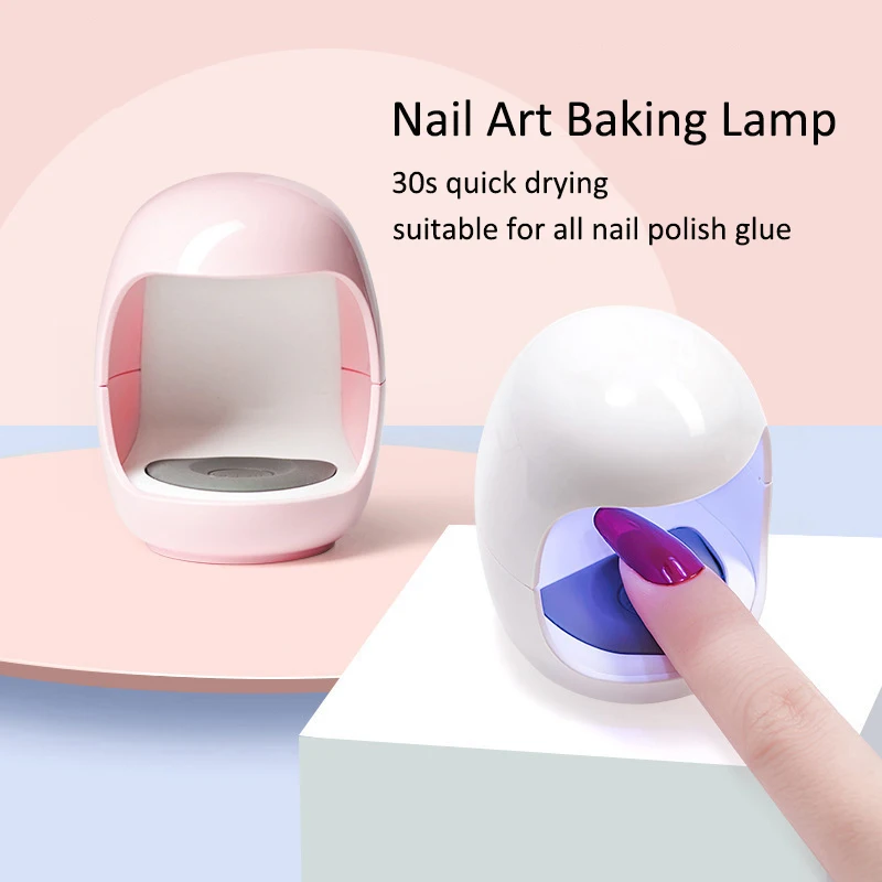 Mini Nail Polish Glue Drying LED Baking Lamp Portable Nail Dryer Egg Shape Small Nail Lamp With USB Cable for Home and Travel