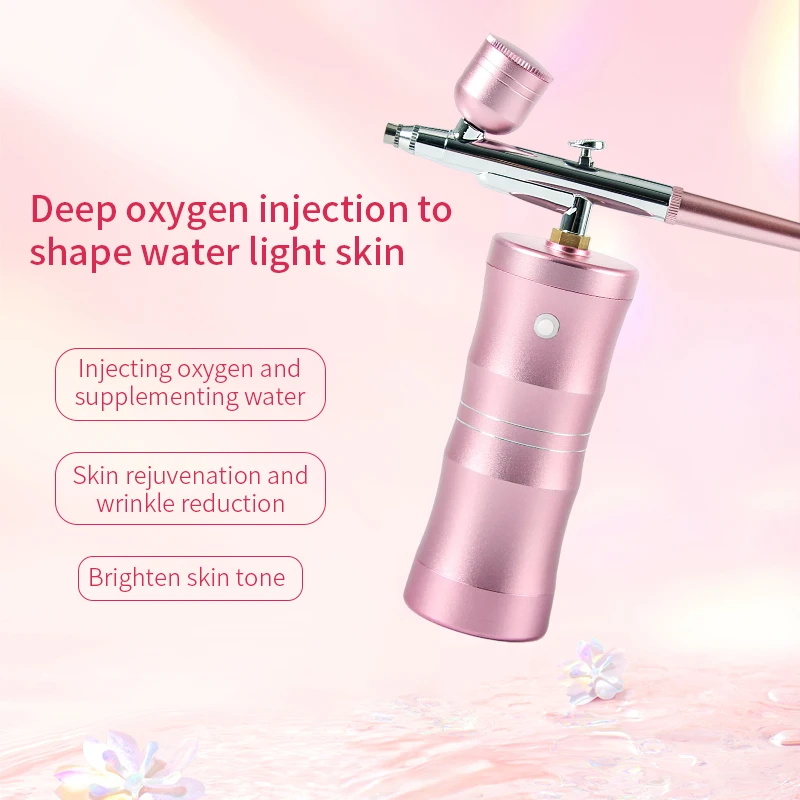 Cordless Airbrush Kit with Compressor Rechargeable Portable Nano Oxygen Injector Facial Sprayer for Skin Care Makeup Nail Art