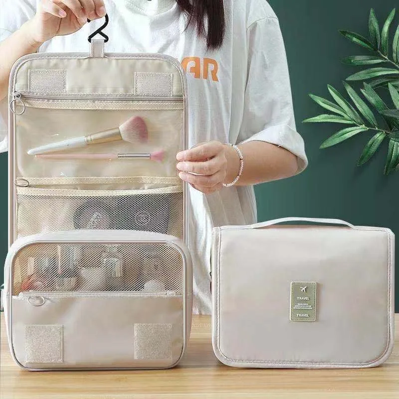South Korean Style Small Portable Makeup Brush Bag Simple Design Large Capacity Travel Storage Organizer for Girls