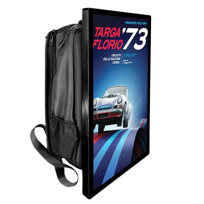4G Support Advertising Backpack Human Walking Lcd Display With Battery Power Digital Signage Billboard Backpack