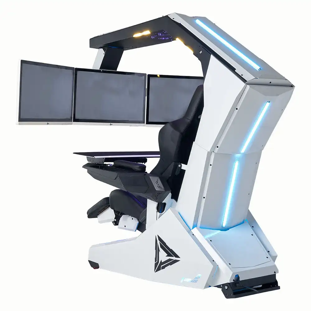Imperator R1 Pro Recline zero Gravity Gaming Cockpit Massage Speaker Monitor Adjustable RGB Chair Workstation Computer Cockpit