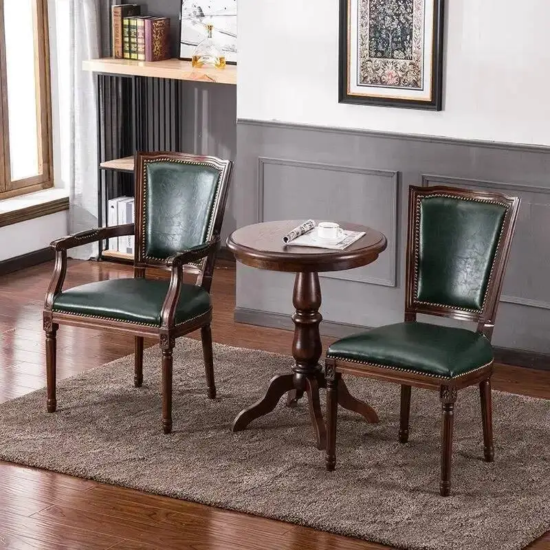 Chair Room Anti Dining Gravity Furniture Clearance Sale Items For Home Decor Wood European Armrest Leather Beautiful Ergonomic