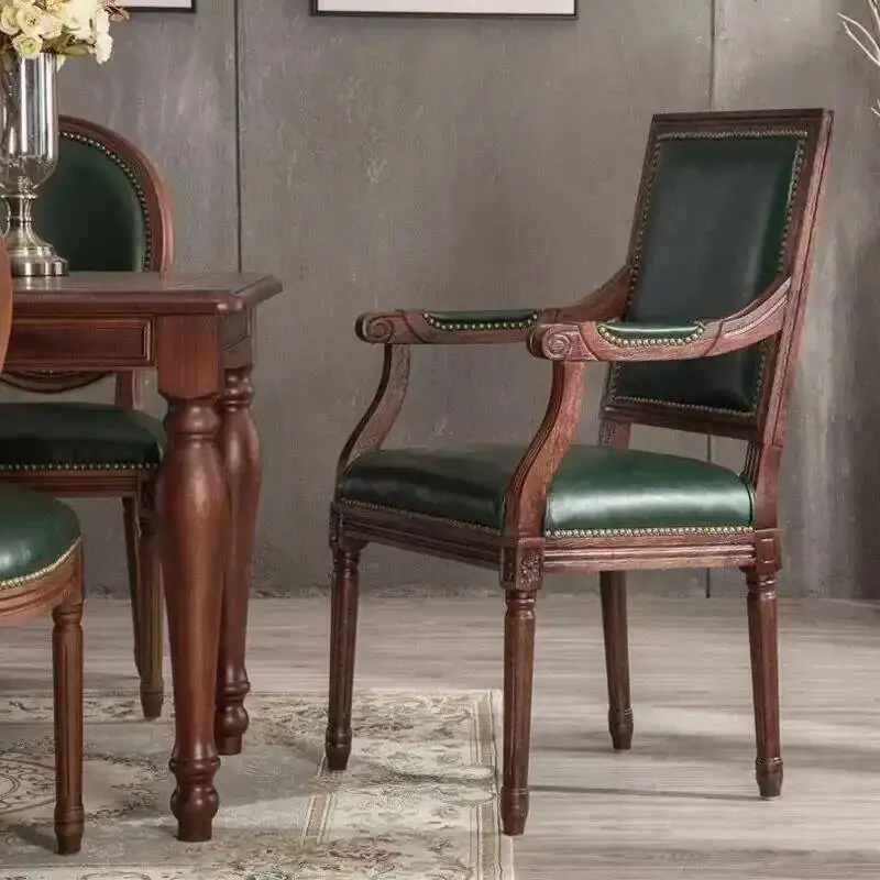 Chair Room Anti Dining Gravity Furniture Clearance Sale Items For Home Decor Wood European Armrest Leather Beautiful Ergonomic