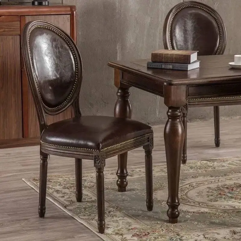 Chair Room Anti Dining Gravity Furniture Clearance Sale Items For Home Decor Wood European Armrest Leather Beautiful Ergonomic