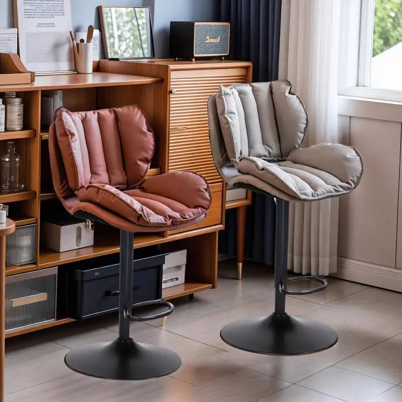 Luxury Decorative Bar Chair Hydraulic Modern Metal Ergonomic Swivel Bar Chair Nordic Adjustable Taburete Cocina Club Furniture