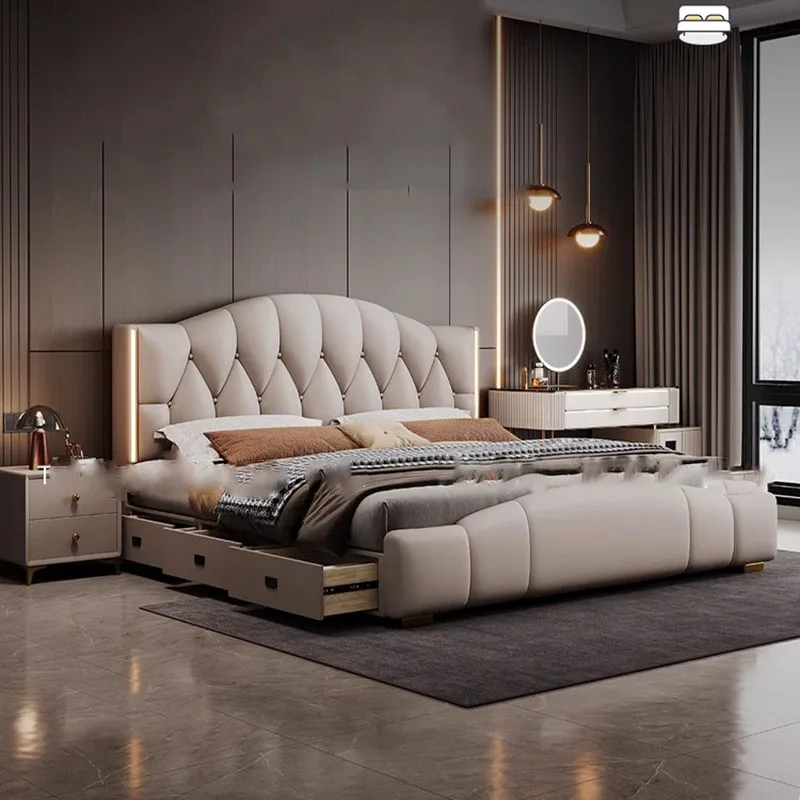 Floor Wooden Bed Beauty Room Decor Modern Relaxing Cheap Soft Cute Save Space Sun Bed Ergonomic Muebles Postmodern Furniture