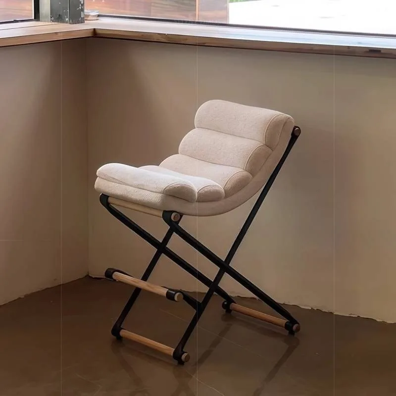 Metal Decorative Bar Chair Outdoor Bent Pliable Island Office Bar Chair Ergonomic Beige Bancos De Barra De Cocina Bar Furniture