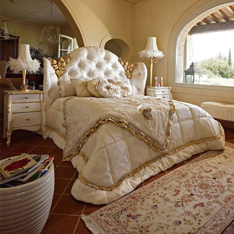 Creative Luxury Bed Comfortable Ergonomic Interior Fashion Big Size Room Decor Double Cute Bed Beauty Beliche Home Decoration