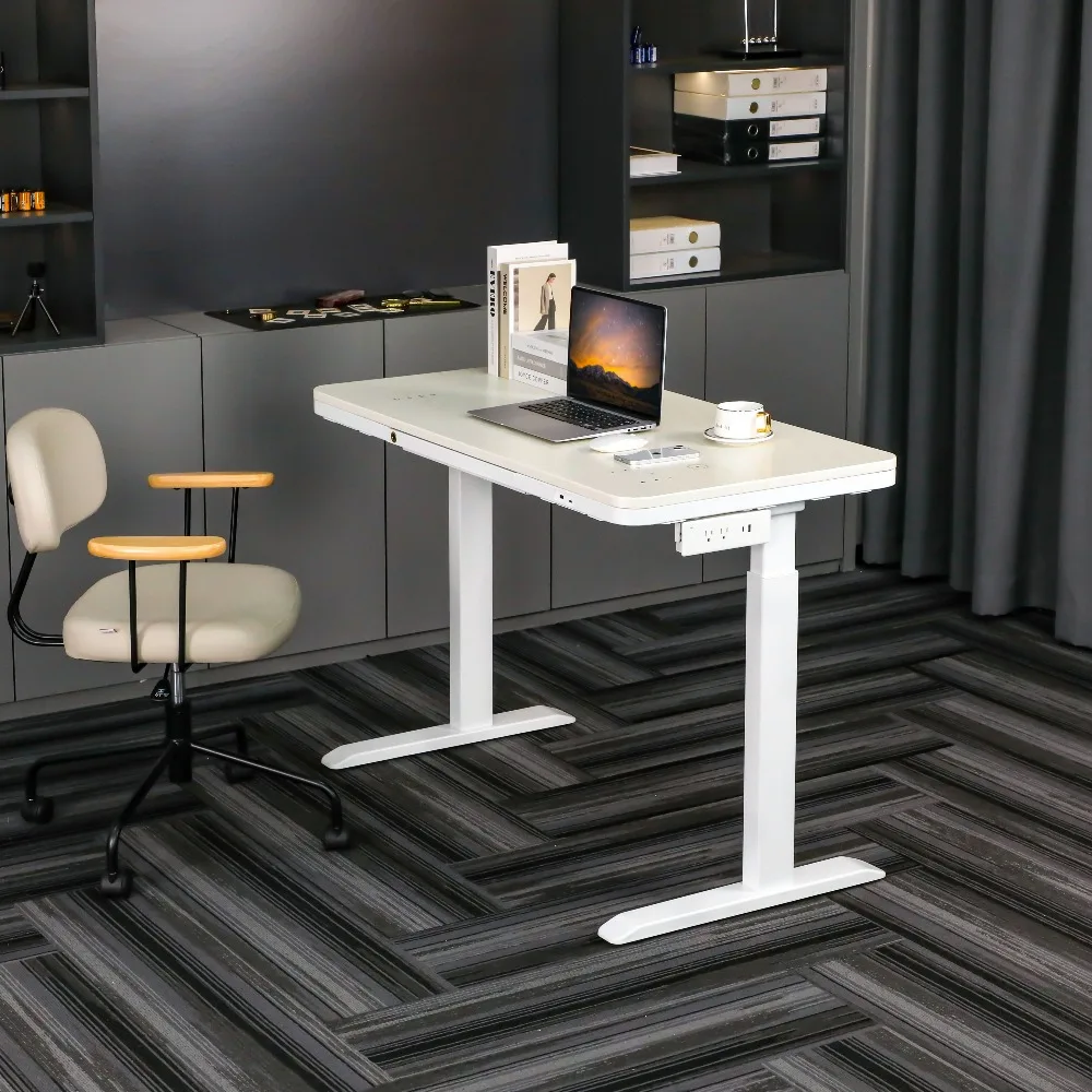 &c Office Desk Furniture Computer Gaming Table Electric Standing Desk with Bluetooth Speakers  Height Adjustable