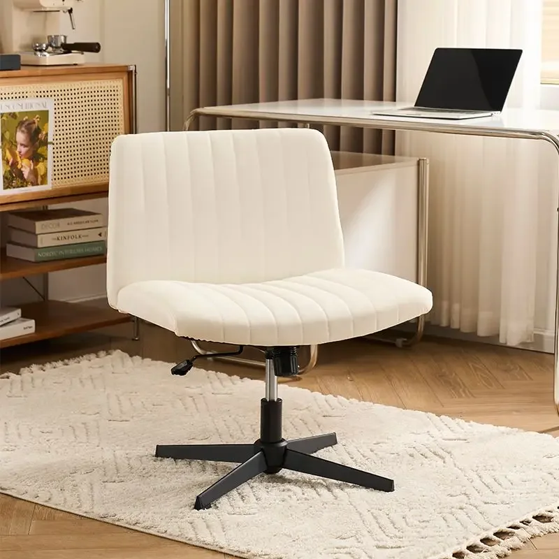 Rotate lift chair Cross-legged Microfiber waterproof leather comfortable office makeup bedroom study backrest computer chair