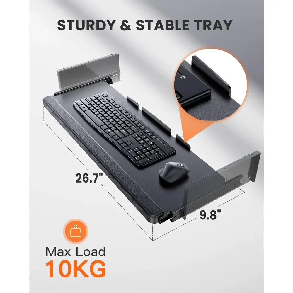 Electric standing desk with full-size keyboard tray, adjustable height, sitting desk, home desk, computer desk