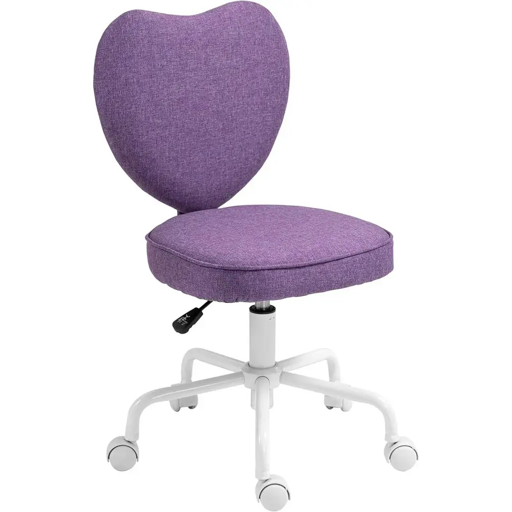 ArmlHome Oice Desk Chair, ern abric Makeup Vanity Chair with Heart Shape, Swivel Wheels, Height Adjustable