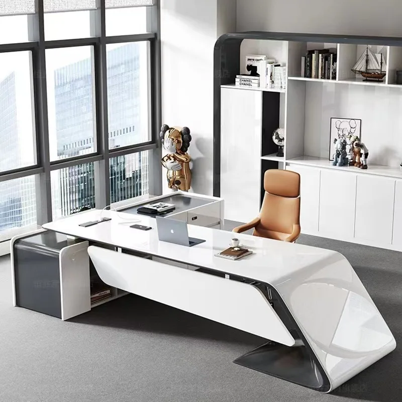 Modern Conference Office Desk Adjustable Makeup Luxury Work Office Desk Cabinets Gaming Unusual Unique Wooden Bureau Furniture