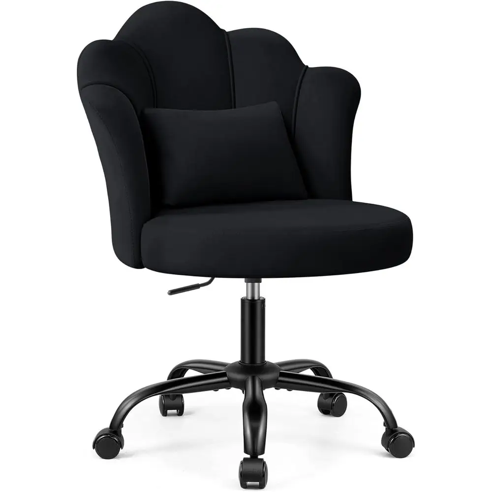 Petal Vanity Chair with Wheels, 3.15" Extra Thick Comy Makeup Chair, Adjustable ern Swivel ArmlDesk Chair or Girls Women