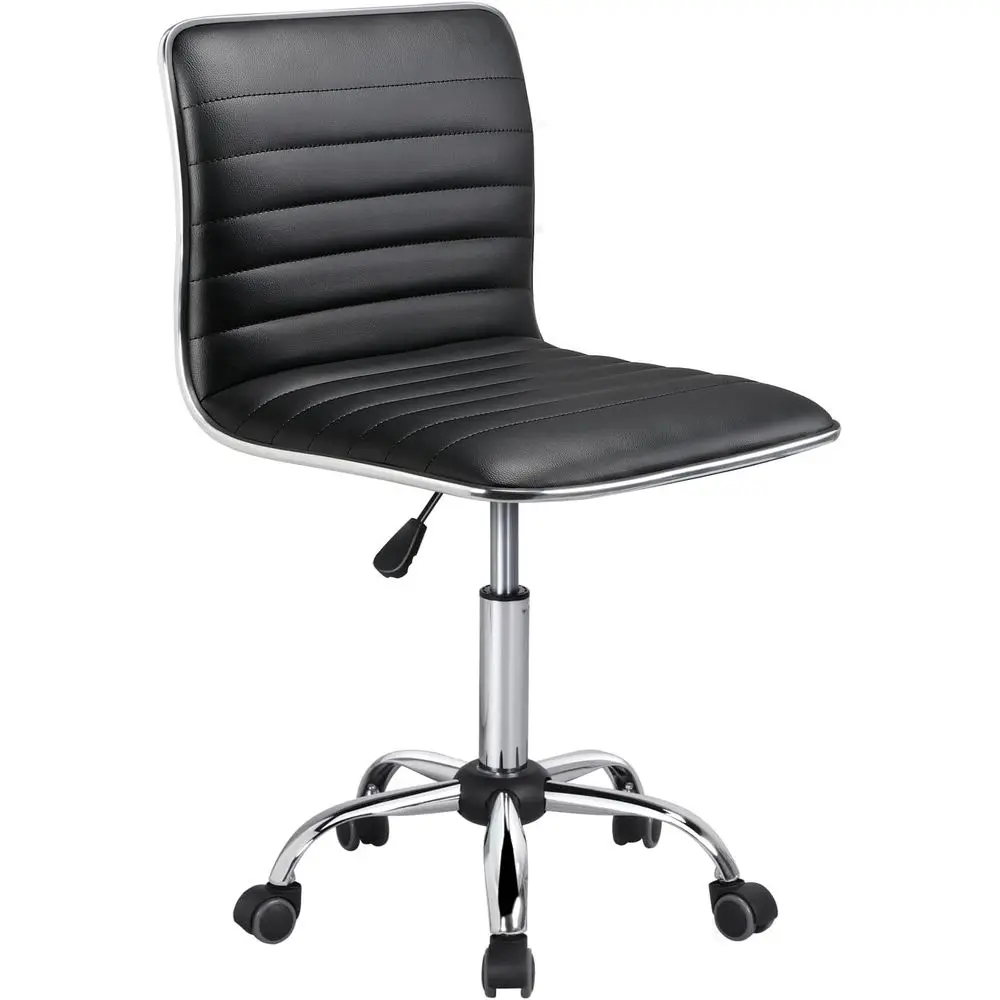 ArmlOice Chair Low Back Swivel Computer/Desk/Task Chair Adjustable Makeup Stools on Wheels