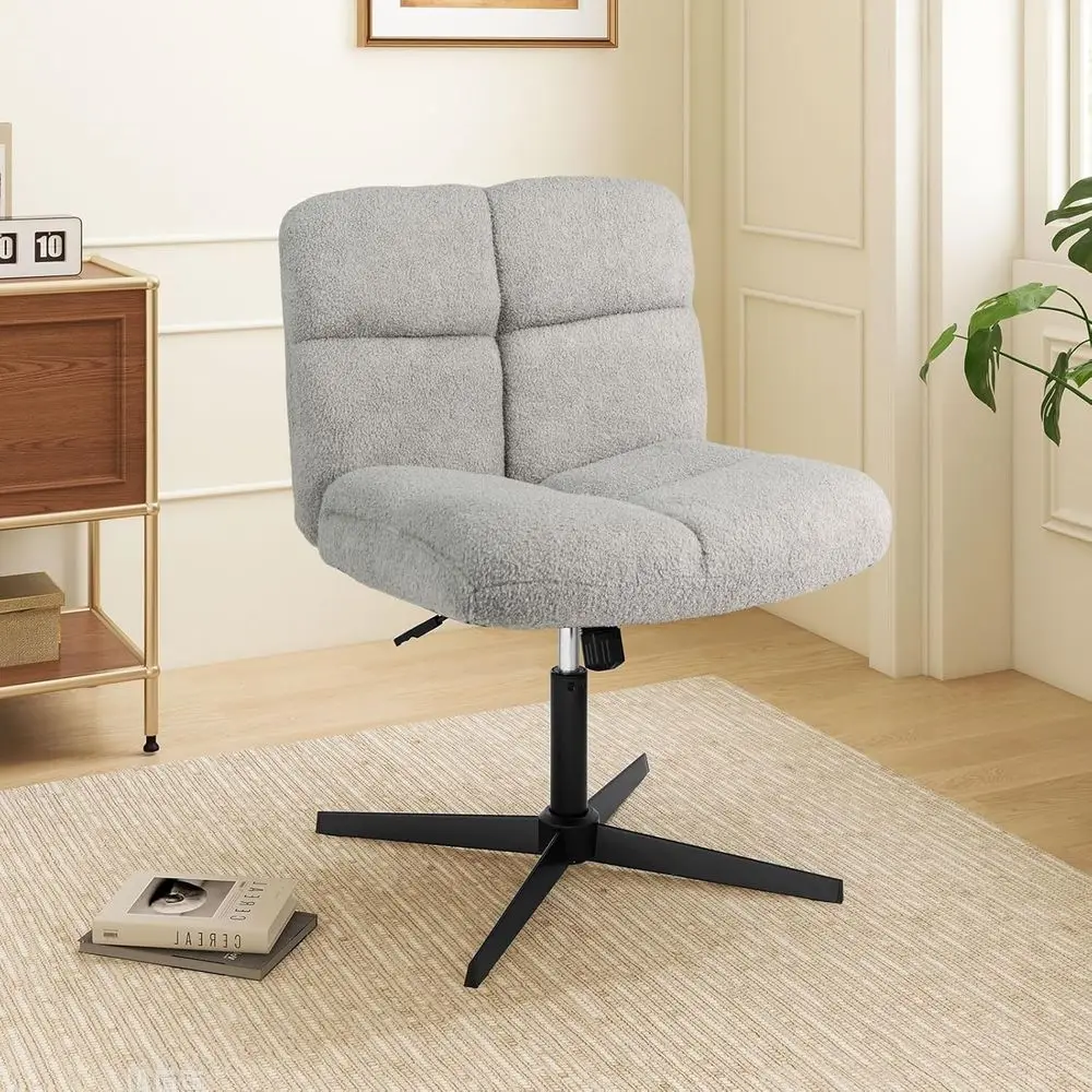 Criss Chair, ArmlLegged Oice Chair, aux ur Adjustable Swivel Ergonomic Desk Seat No Wheels, ern Wide Makeup Task Vanity Chair or