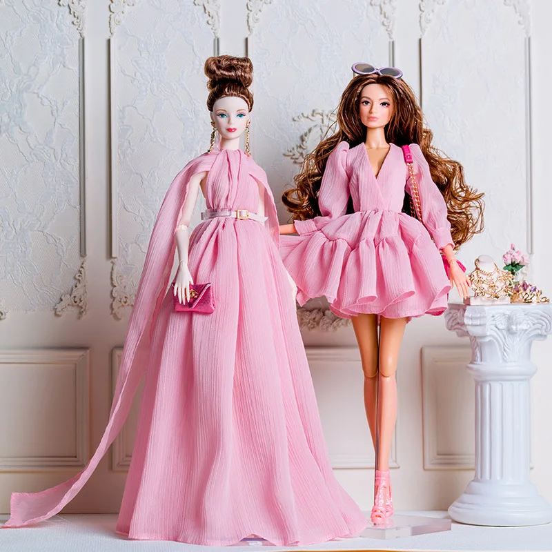 Clothes For Barbie Doll Dress Mermaid Blouse Pants Outfit Leather Jacket Costume For Barbies Suitcase Accessories Girls Toy Gift