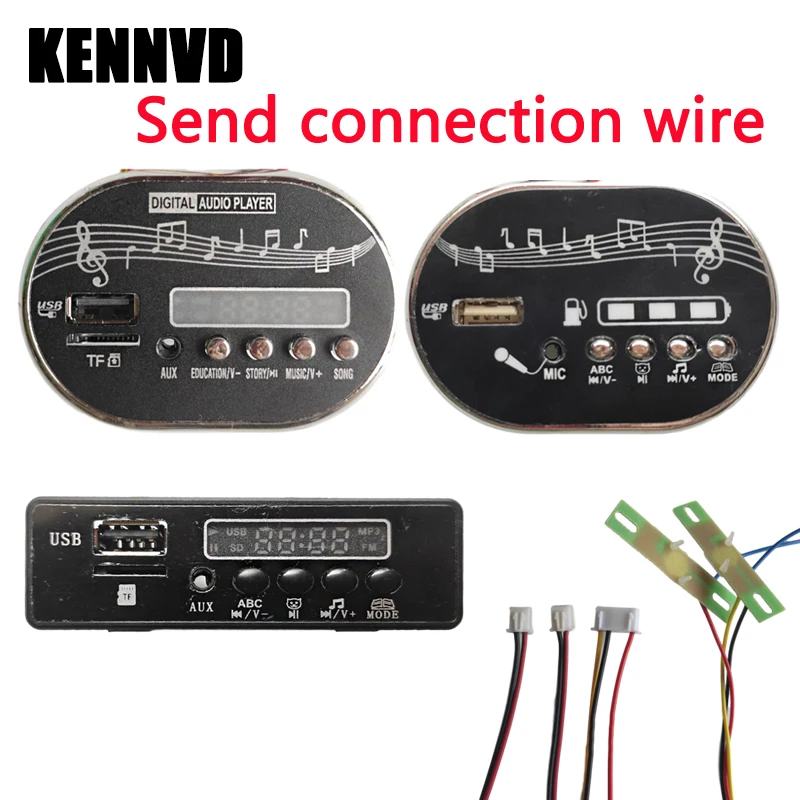 6V 12V Children's Electric Ride on Car MP3 Music Module Chip with Start Sound Speaker Voltage Display USB Flash Memory Playback