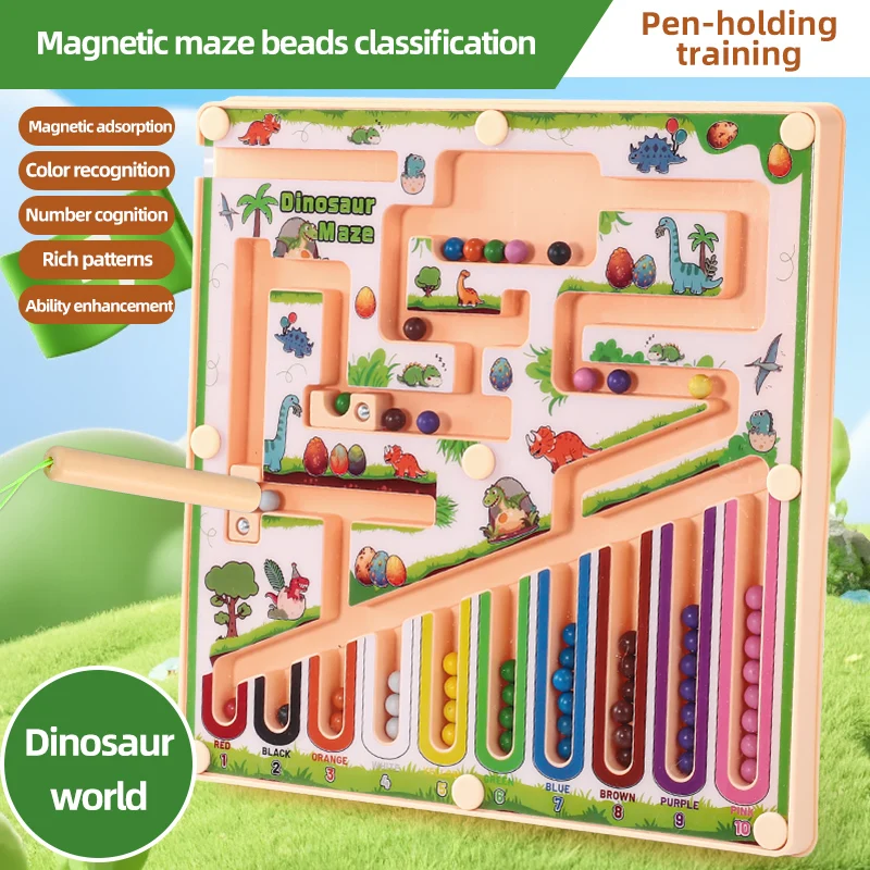 Children's Magnetic Maze Bead String Concentration Training Tool, Educational Toy for Developing Logical Thinking, Suitable for 3-Year-Old Children, a Toy Gift Suitable for Both Boys and Girls