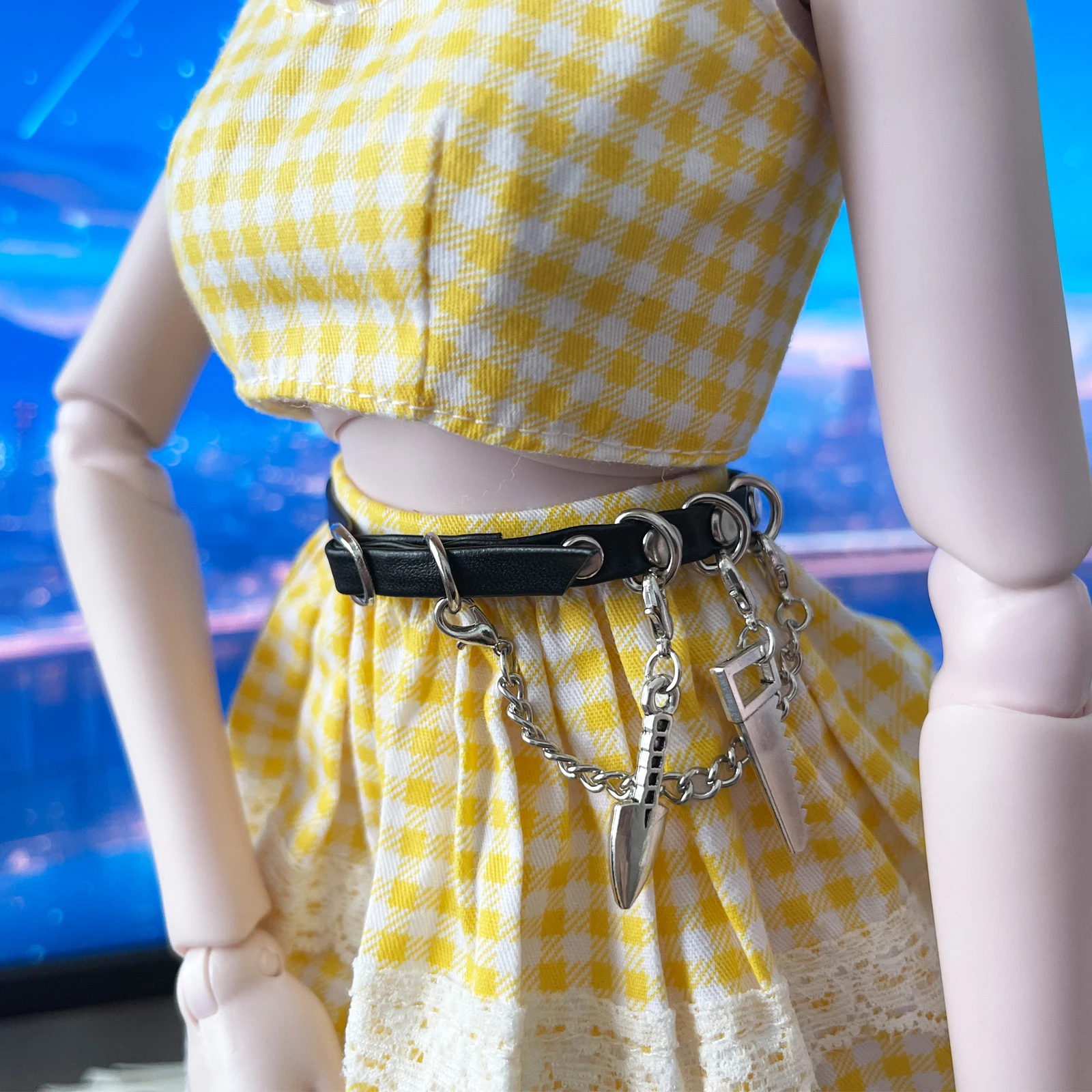 BJD Doll Accessories for 1/3 1/4 1/6 Dolls Waistband with Weapons Size Adjustable BJD MJD UF Doll Outfit Dress Up Accessories