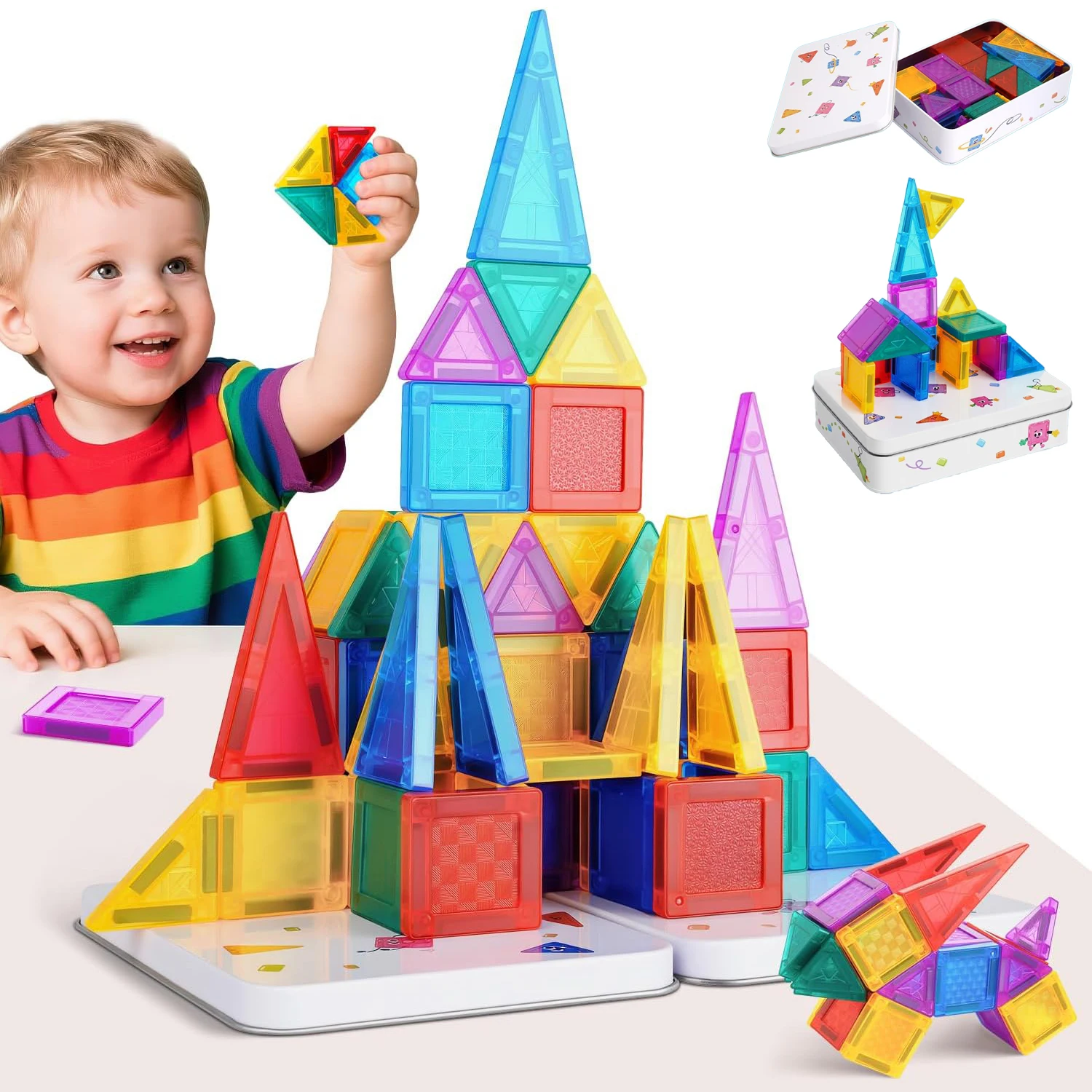Magnetic Building Blocks DIY Magnets Toys Colorful STEM Architectural graphic Assembly Learning Educational Birthday Gift Toys