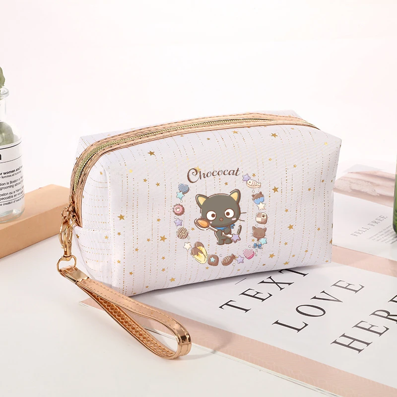 Cute Cartoon Women Makeup Bag Chococated Toiletry Bags Female Kawaii Travel Portable Storage Pouch Girl Zipper Wash Bag gift New