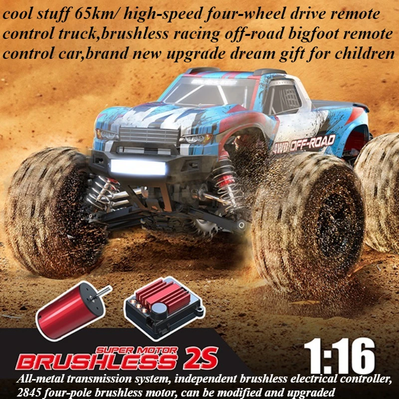 Cool Stuff Toy Car Funny Gift-65km/h High-speed 4WD Rc Truck,Brushless Racing Off-road Rc Cars,Temote Control Car,Toys for Boys