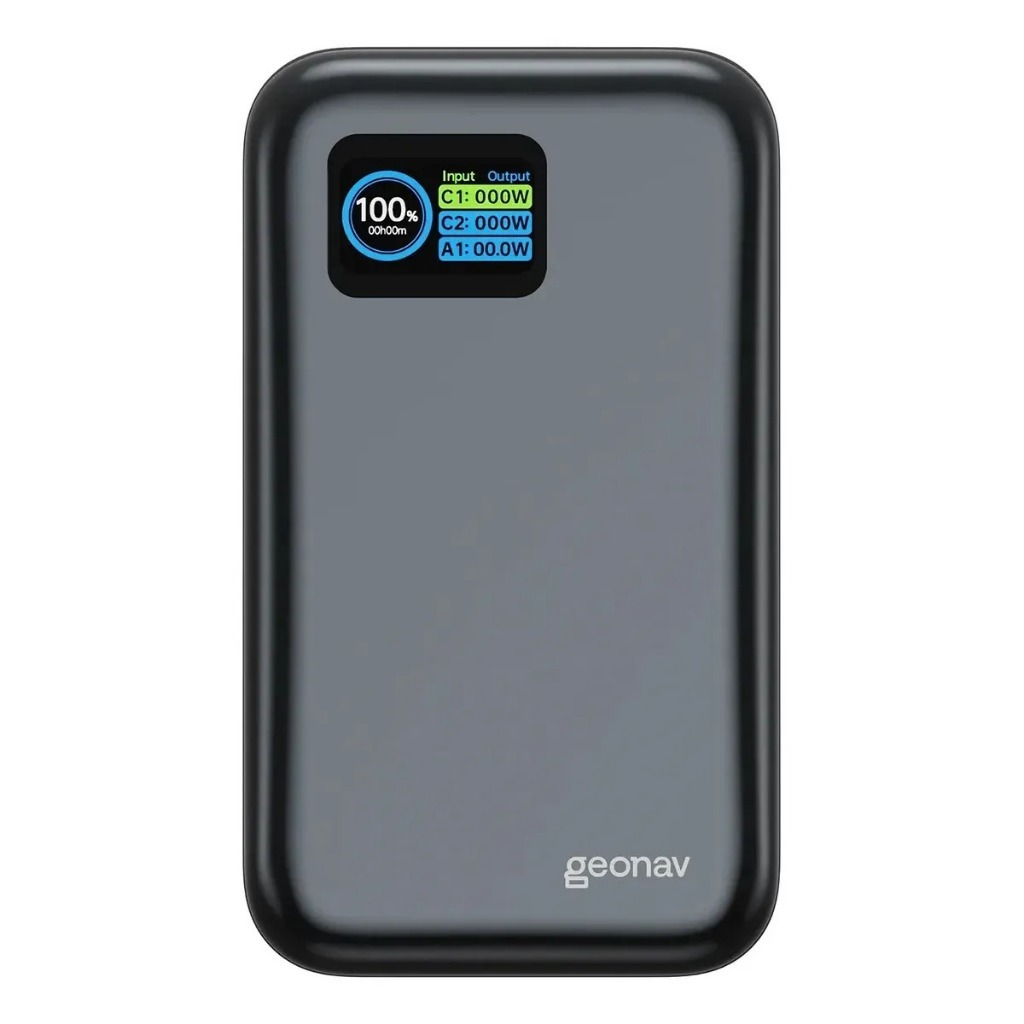 Carregador Portatil Celular Power Bank 20000mAh Turbo Bateria Portatil Tipo C 65W Notebook Geonav Cinza