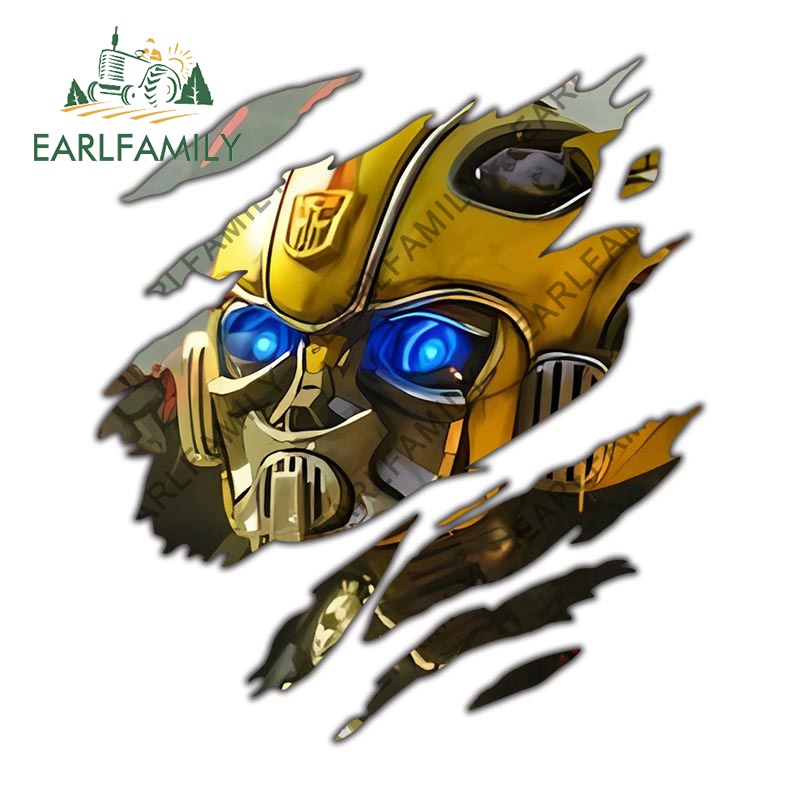 EARLFAMILY Tansformers Bumblebee Rasgo Adesivo De Carro Motocicleta Pára-Brisa Portátil Protetor Solar Decalque Vinil Gr