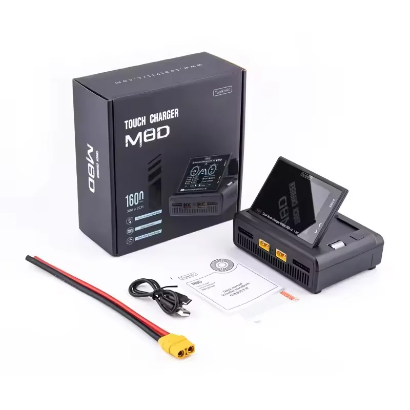 ToolkitRC M8D Dual Channel Smart Balance Charger 800W×2 30A 1-8S High Power Fast Charger for RC Drone Car