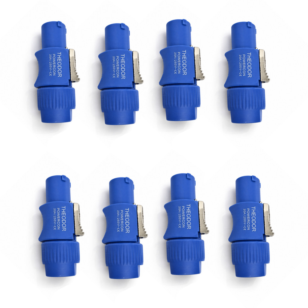 Kit Com 08 Plugs Conectores Speakon Speaker Powercon Linha Macho 3 Vias