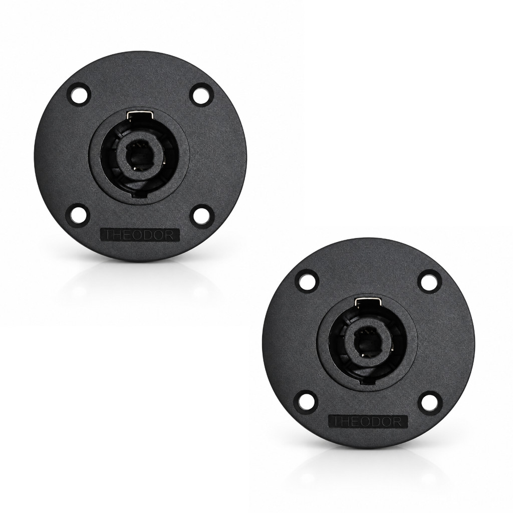 02 Conectores Speakon Profissional Speaker Fêmea De Painel Redondo 4 Vias Para Som