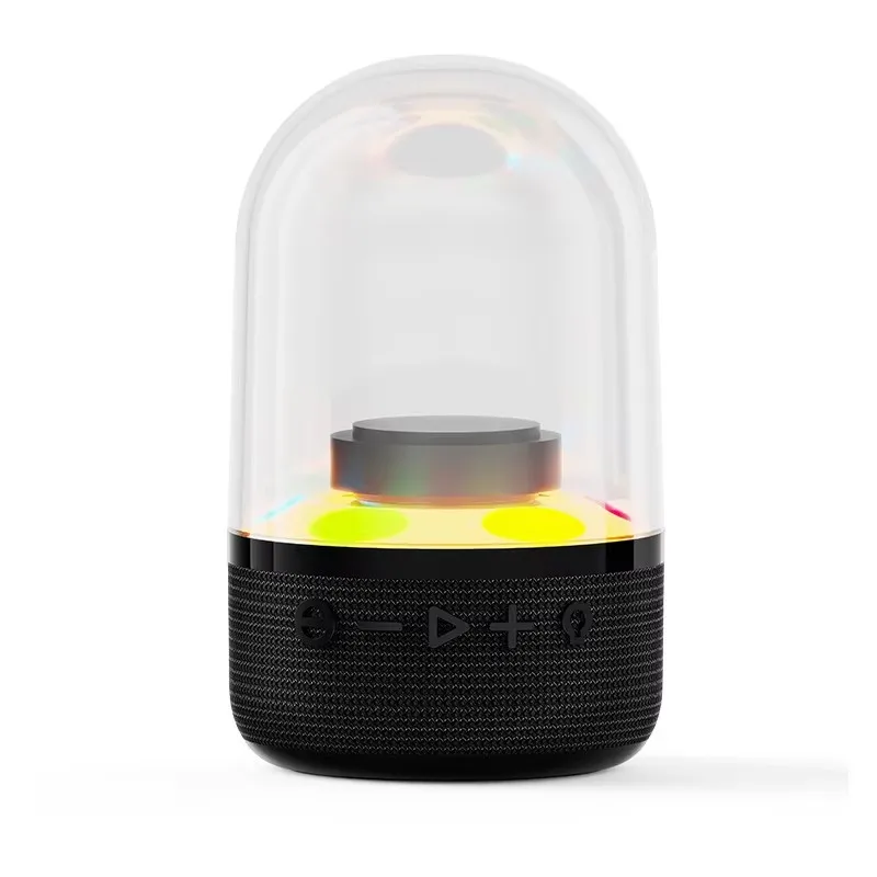 RGB Mini Gaming Bluetooth Speaker 8W Powerful Bass Glass Soundbar for Music Kids PC Desktop Portable TF Card Audio with Lights
