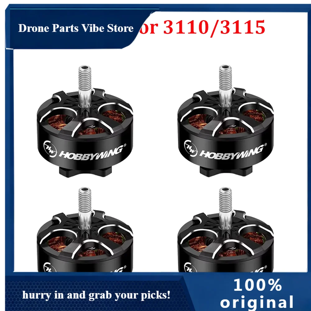 Fy4PCS Hobbywing XRotor 3110/3115 Premium Brushless Motor - 900KV/1050KV/1150KV 4-6S M5 Shaft for 8-10" Heavy Lift FPV Drones