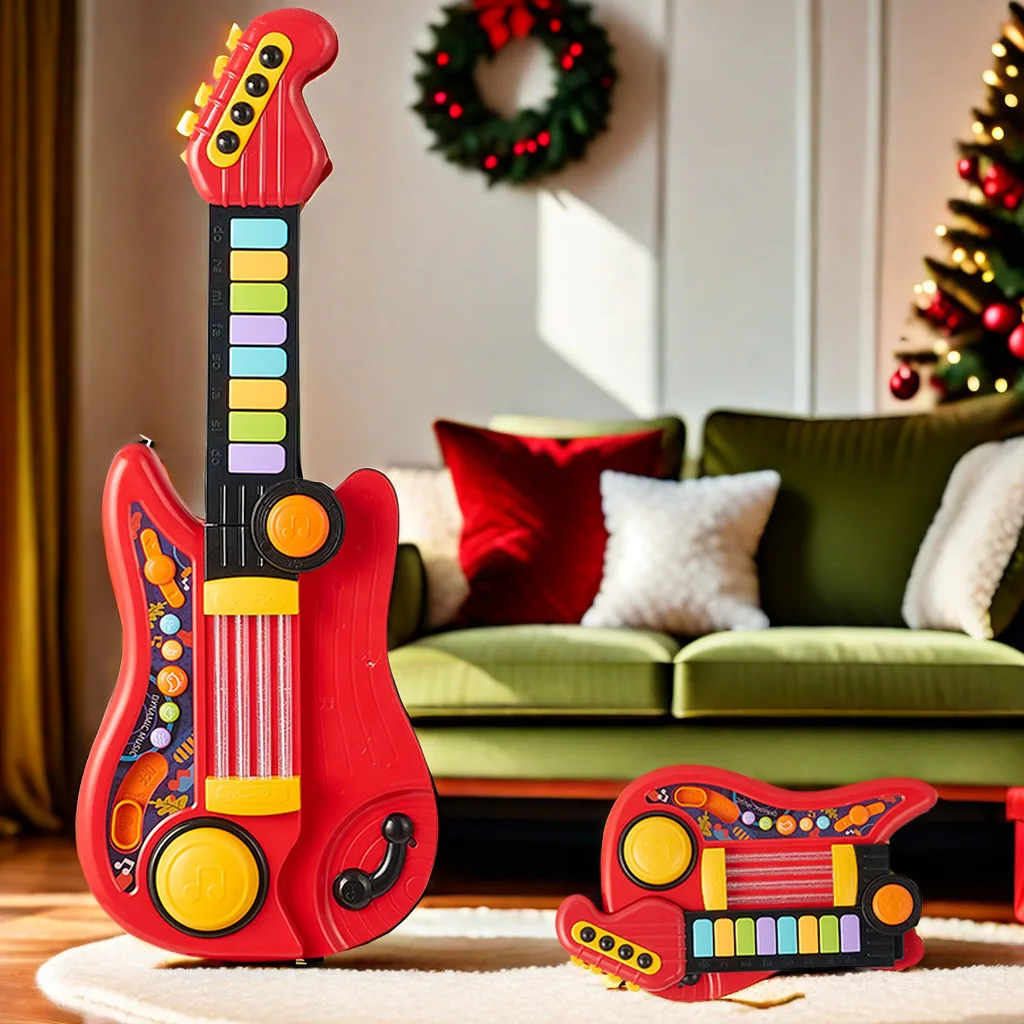 Children's Electric Music Guitar Piano Keyboard Instrument Toy Electronic Piano Foldable Bass Puzzle Toy My Children's Festival