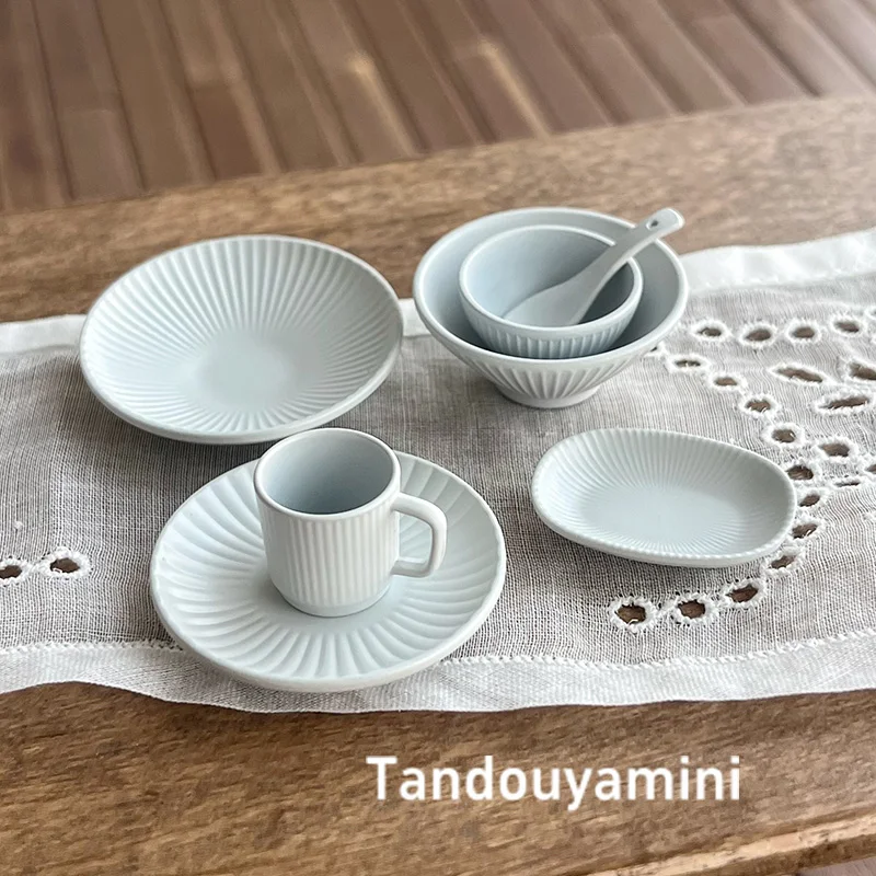 1:6 1:8 Doll House Mini Model Furniture Accessories Kitchen Utensils Alloy Bowl Dish Cup Bjd Blyth Soldier Lol miniatures Decor