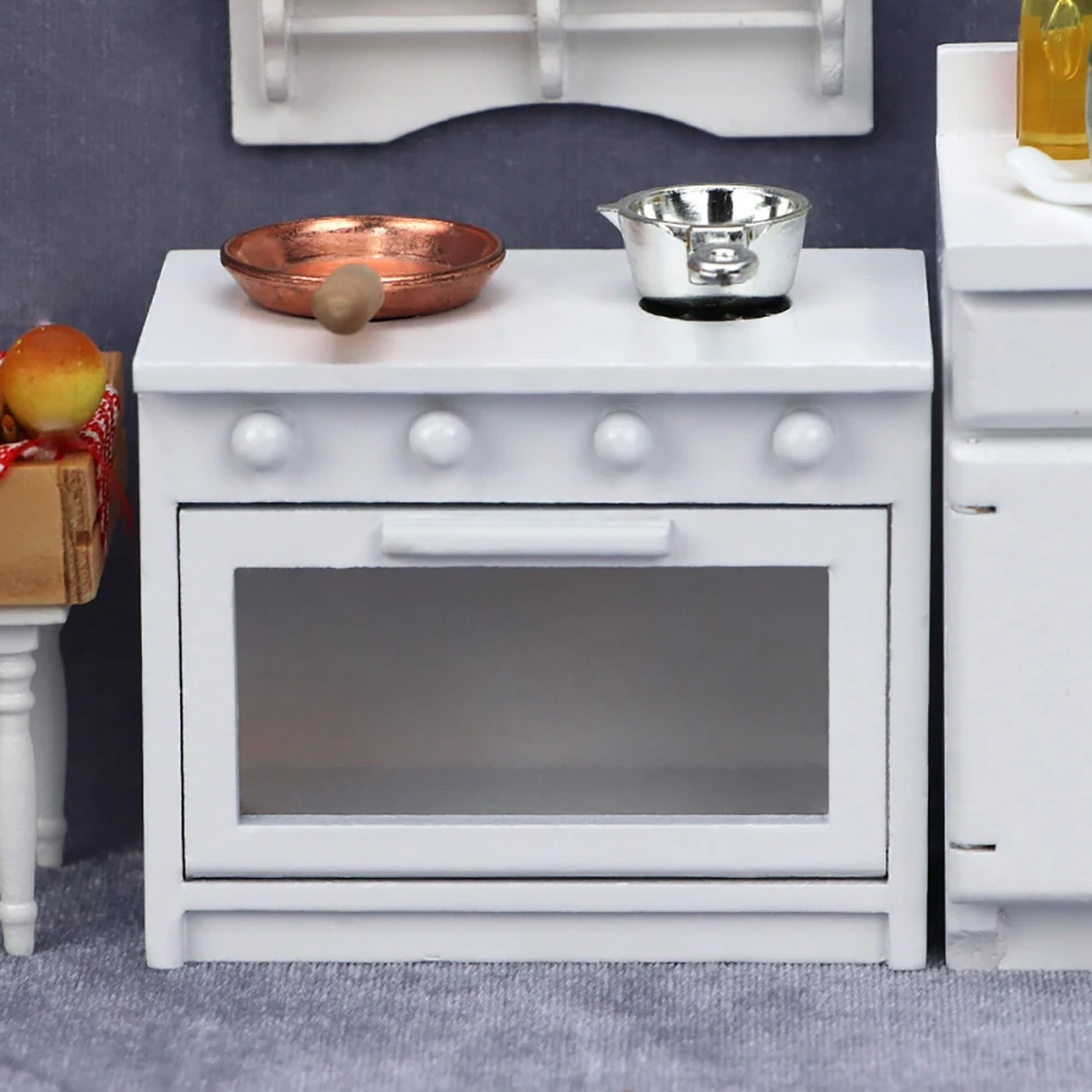 1/12 Dollhouse Miniature Accessories Mini Wooden Gas Stove Model Simulation Kitchen Furniture Toys for Doll House Decoration