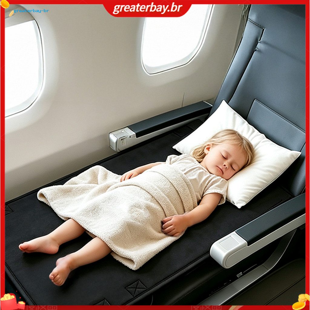 Toddler Airplane Bed Portable Seat Extender Kids Soft Velvet Travel Foldable Leg for Long Flights 31.1 X 17.32 Inches Co