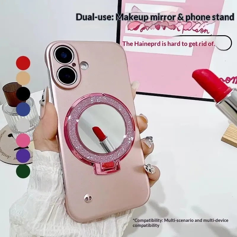 Portable Magnetic Glitter Phone Grip with Sticky Adhesive Stand Vanity Tool Girls Women On-the-Go Makeup Selfie Travel Essential