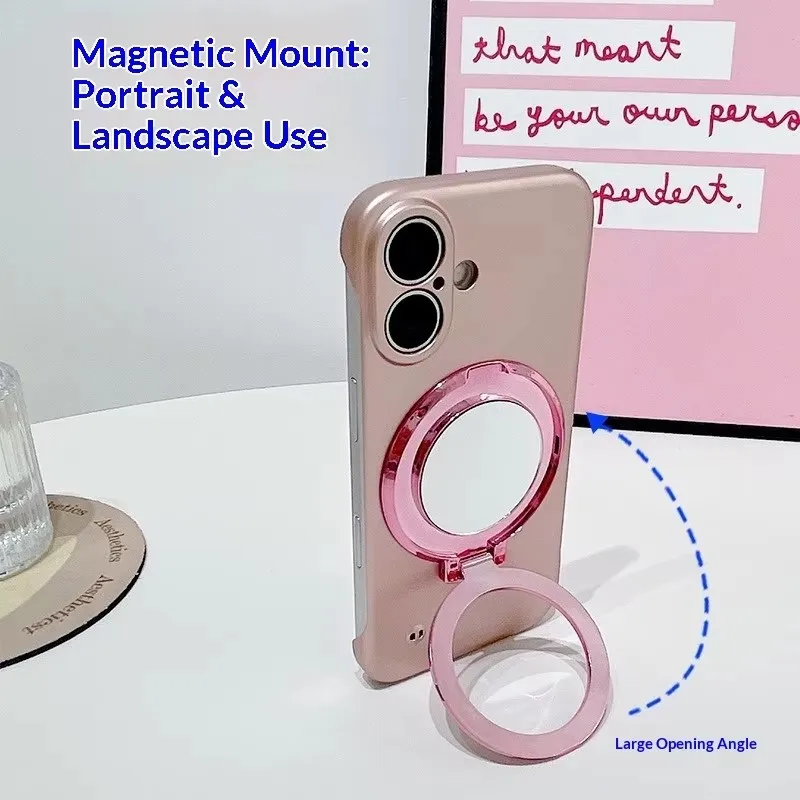 Portable Magnetic Glitter Phone Grip with Sticky Adhesive Stand Vanity Tool Girls Women On-the-Go Makeup Selfie Travel Essential