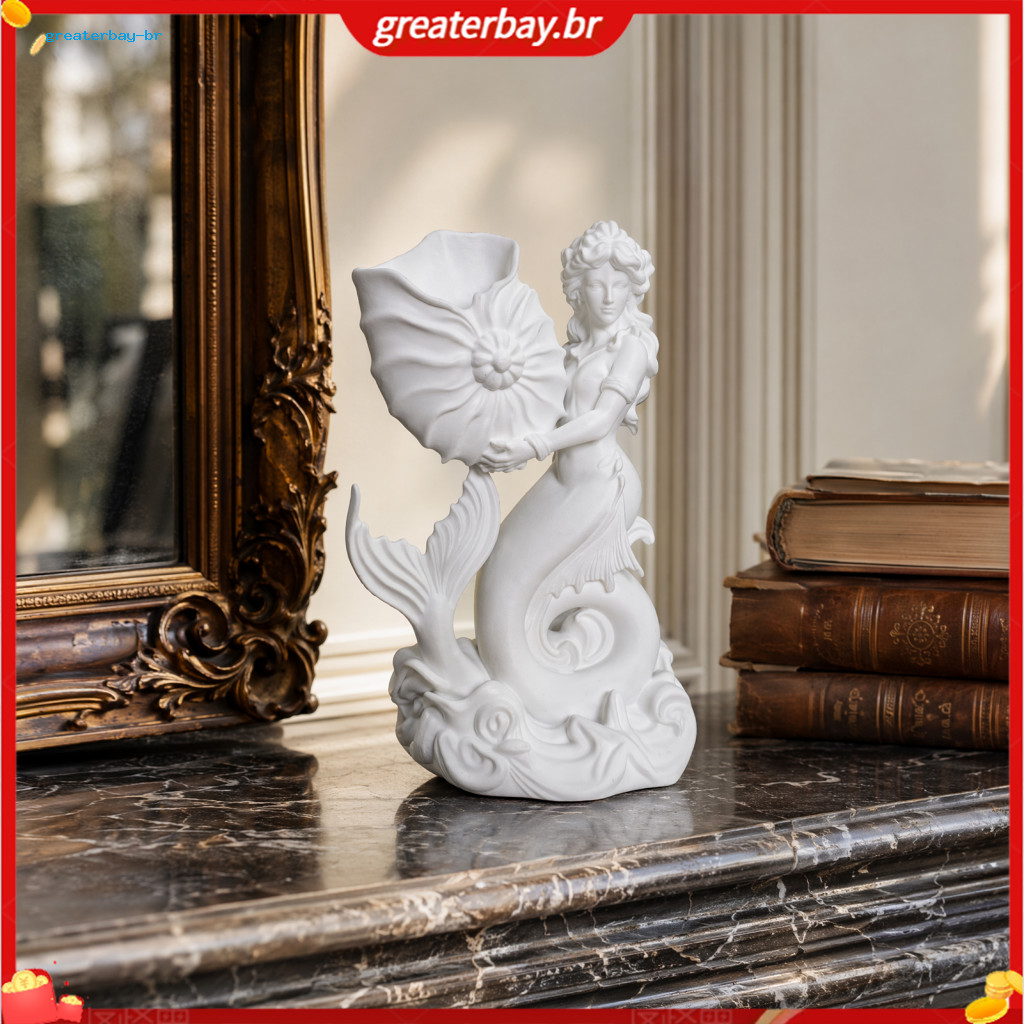 3d Printed Mermaid Conch Storage Ornament Mini Decorative Flowerpot Desktop Organizer for Home Office Cute Decor Gift fo