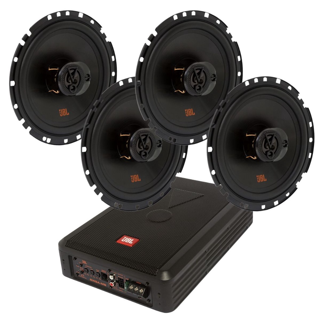 Caixa JBL Ativa Amplificada SW8A-MS 200w + 4 Alto Falantes 6  JBL Flex4 6TRFX55 220 Watts Rms