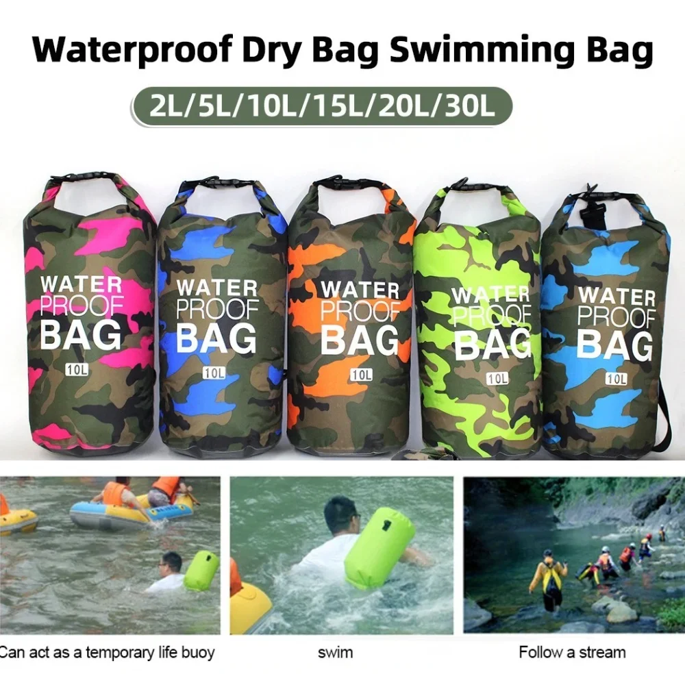 Men's and women's waterproof bags, outdoor sports bags, suitable for swimming, boating, kayaking, rafting and traveling
