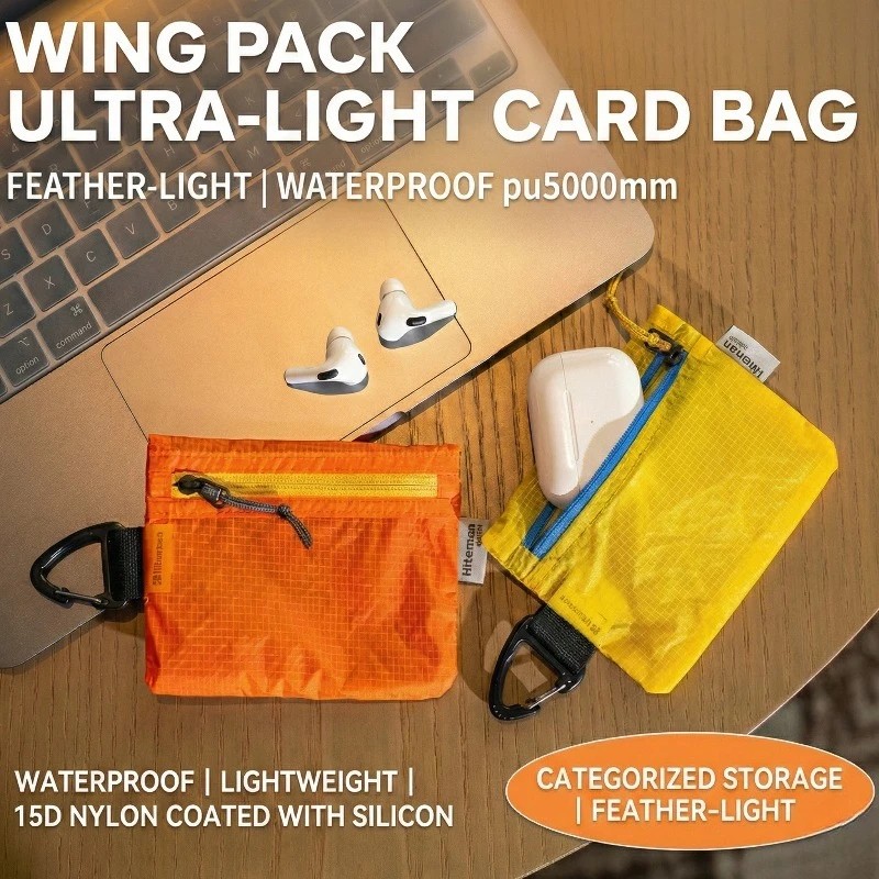 Outdoor Waterproof Card Holder Mini Portable Waterproof Document Wallet Travel Storage Bag Silicone Coated Waterproof Coin Purse