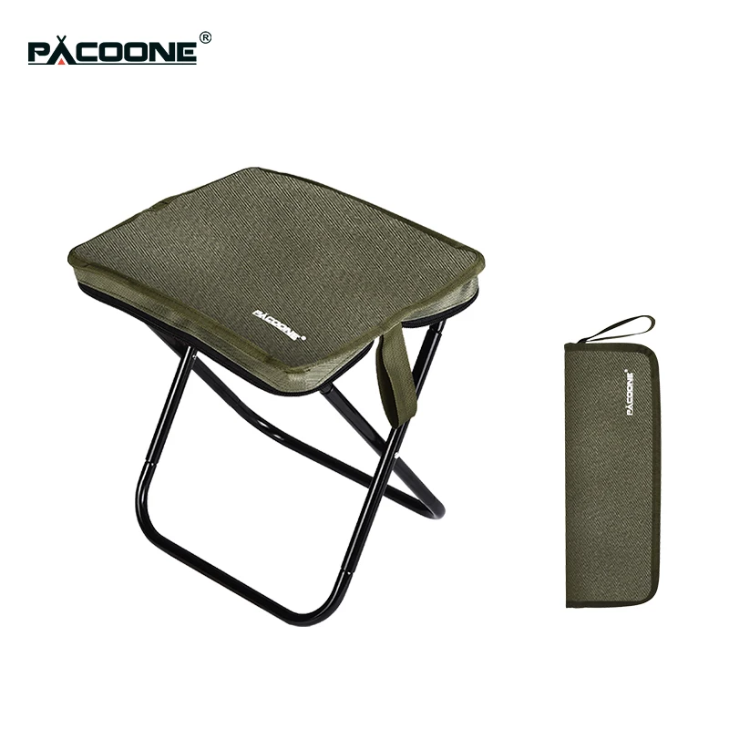 PACOONE Outdoor Camping Chair Golden Aluminum Alloy Folding Chair With Bag Stool Seat Fishing Camping