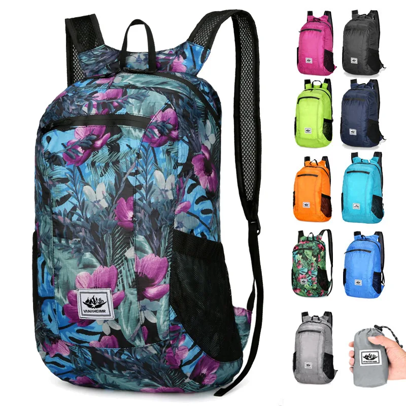 20L Lightweight Portable Foldable Backpack Travel Hiking Waterproof Backpack Folding Bag Ultralight Outdoor Pack for Women Men