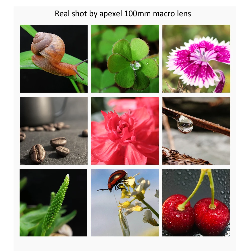 APEXEL 100mm Professional Macro Lens HD Super Camera Phone Lens With CPL Star Filter for iPhone 13 12 Pro Samsung All Smartphone