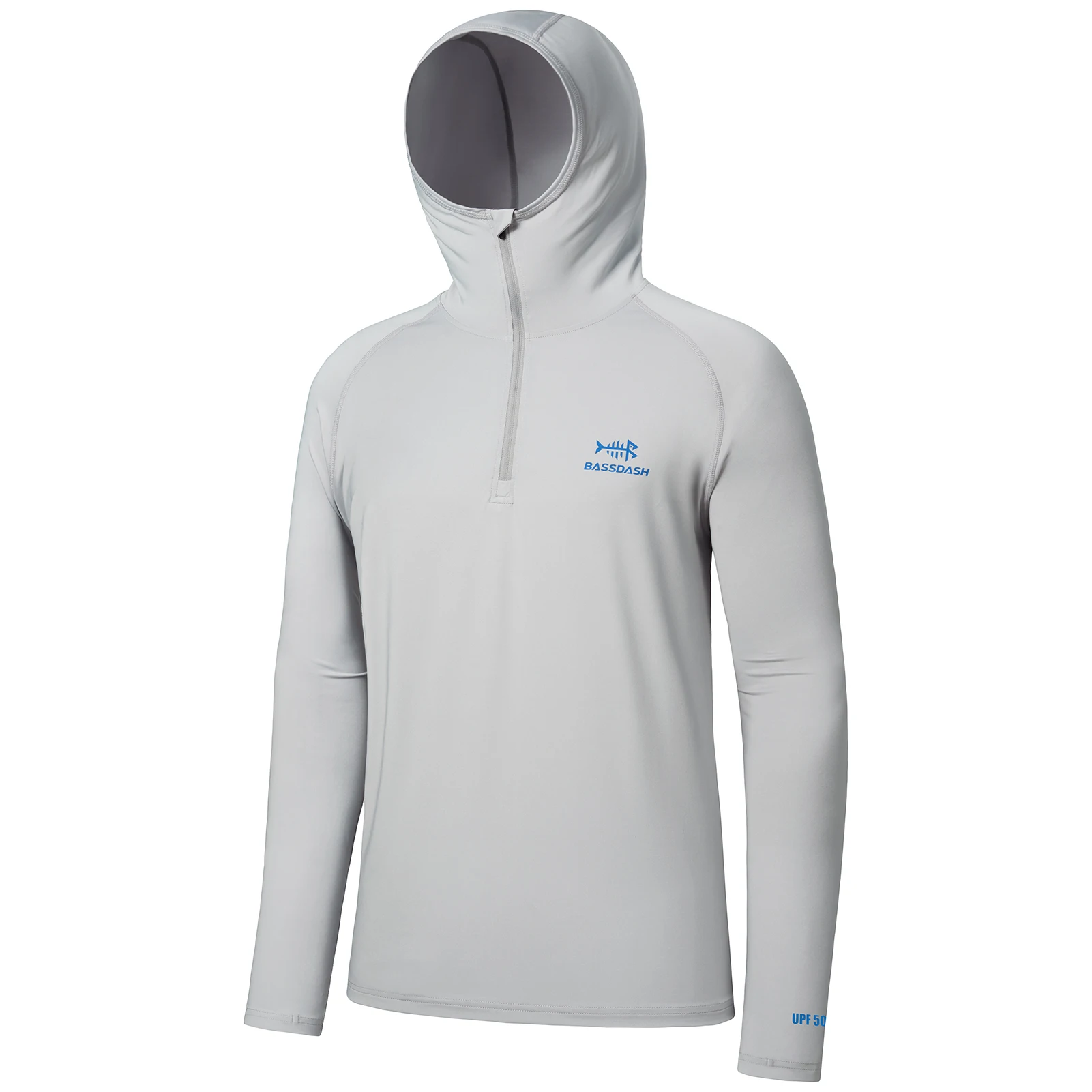 Bassdash Men’s UPF 50+ 1/4 Zip Fishing Hoodie Shirt Quick Dry Performance Long Sleeve Sun Protection FS24M