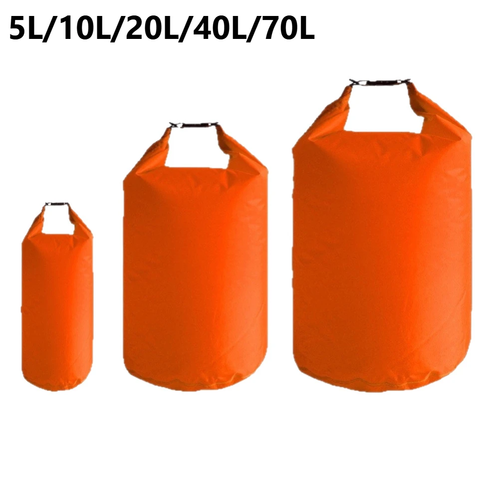 1Pc 5L/10L/20L/40L/70L Waterproof Dry Bag Ultra Lightweight Airtight Bags Roll Top Drybags for Camping Kayaking Swimming Rafting