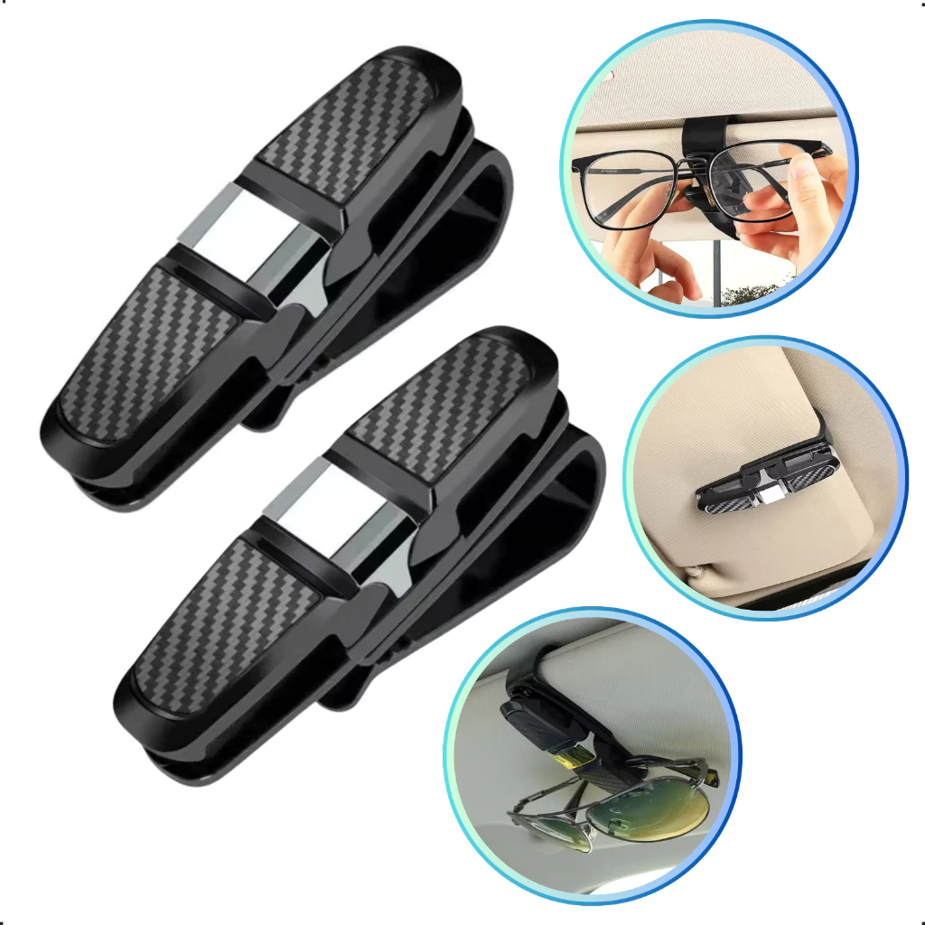 Car Sun Visor Sunglasses Holder Clips, 2 Pack Universal Vehicle Glasses Mount